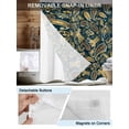 thumbnail image 3 of No Hook Shower Curtain with Snap in Liner Paisley Shower Curtain -Fabric Waterproof Inner Liner, Yellow Flowers Shower Curtains Washable 72"x72", 3 of 9