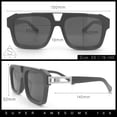 thumbnail image 3 of Mens Euro Mafia Mob Thick Bevel Frame Rectangle Racer Sunglasses [Black Silver - Blue], 3 of 8