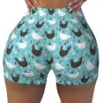 thumbnail image 2 of Haiem Lovely Roosters No Front Seam Biker Shorts for Women Yoga Workout Gym Bike Shorts with Tummy Control Moisture-Wicking-X-Large, 2 of 9