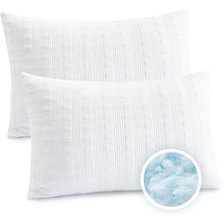 Cooling Pillows for Sleeping King Size Set of 2,Shredded Memory Foam Bed Pillow with Pillow Case-Double Sided Material,Adjustable Loft King Pillow for Side & Back Sleeper-Medium Firm