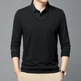 thumbnail image 3 of Autumn Men's Long Sleeved Casual Striped Fake Two Piece T-shirt, 3 of 5