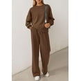 thumbnail image 5 of PRETTYGARDEN 2 Piece Sets For Women Fall Trendy Long Sleeve Sweatshirt Wide Leg Pants Loungewear Set Matching Sweatsuit, 5 of 10