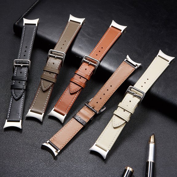 No Gaps Leather Band For Samsung Galaxy Watch 4 classic 46mm 42mm 44mm 40mm smartwatch belt Bracelet correa Galaxy Watch 4 strap