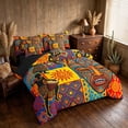 thumbnail image 2 of Manfei African Tribal Twin Bedding, Exotic Style Bedding Comforter Set, Multicolor, Black Reversible 7pcs, 2 of 6