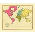 thumbnail image 2 of Gaultier 24x20 White Modern Wood Framed Museum Art Print Titled - New Discovered Islands Asia Africa America, 2 of 4