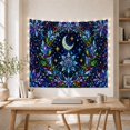 thumbnail image 5 of Luminous Crescent Moon & Star Snowflake Against Evergreen Wreath Mystical Celestial for Astronomy Fans Night Sky Decor Christmas Gift Tapestry Wall Hanging for Bedroom and Living Room, 5 of 7