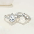 thumbnail image 5 of Newshe Jewellery Wedding Ring Set for Women Vintage 925 Sterling Silver Pear Shaped Cz Bridal Set Size 7, 5 of 7
