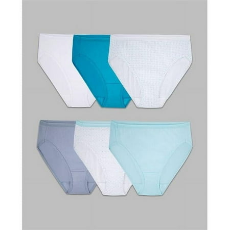 Ladies Cotton Hi-Cut Panty  Assorted Color - Size 6 - Pack of 6