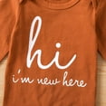 thumbnail image 6 of WISWELL Newborn Baby Boy Romper Coming Home Outfits Letter Print Bodysuit Jumpsuit+Hat+Gloves 3PCS Clothes Set (Brown, 1-3 Months), 6 of 7