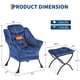 thumbnail image 5 of Lazy chair con ottoman - 400lb capacity oversized reading armchair, folding footrest y side pocket, dark blue para sala de estar o dormitorio, 5 of 8