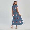 thumbnail image 2 of Christmas Snowy Penguin Pattern Printed Short Sleeve Maxi Dress, Jesus Christian Fashion Summer Maxi Dress For Women, 2 of 4