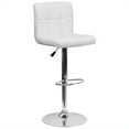 thumbnail image 2 of Home Square 25" to 33" Quilted Bar Stool in White with Chrome Base - Set of 2, 2 of 6