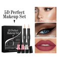 thumbnail image 1 of Kit de maquillaje facial puntiagudo de 5 piezas - Delineador de ojos, delineador de labios, barra de contorno - Resistente al agua, duradero, colores naturales - Caja portátil para una aplicación, 1 of 3
