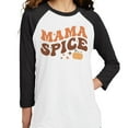 thumbnail image 2 of Mama Spice Three-Quarter Raglan Sleeve Baseball Shirt Unisex Large White/Black, 2 of 5