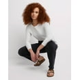 thumbnail image 6 of Hanes Women's Long Sleeve Cotton T-Shirt White L, 6 of 7