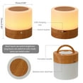 thumbnail image 3 of Wooden Wooden Bedside Table Lamp LED Colorful Wood Grain Night Light Touch Remote Light, 3 of 8