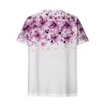 thumbnail image 6 of YOIAVAIOY Women's V Neck Short Sleeve T Shirts Lightweight Floral Printed Blouses Summer Casual Loose Dressy Outfits Multicolor M, 6 of 7
