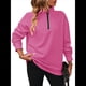 thumbnail image 3 of Sudaderas de Gran Tamaño para Mujer, Suéteres de Otoño, Sudaderas con Capucha de Moda, Jersey con Media Cremallera, Camisas de Larga, Ropa Rosa Roja XXL, 3 of 10