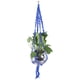 thumbnail image 2 of Decoración para interiores y exteriores para colgar plantas y flores en macetas. Maceta colgante de macramé azul., 2 of 6