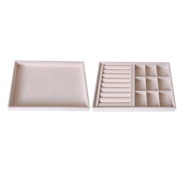 2x Caja de Presentación de Joyería de Extraíble Multiusos, Collar, Brazaletes, Colgantes, Anillos, Vitrina de Almacenamiento de , jinwen Bandeja de joyería de terciopelo