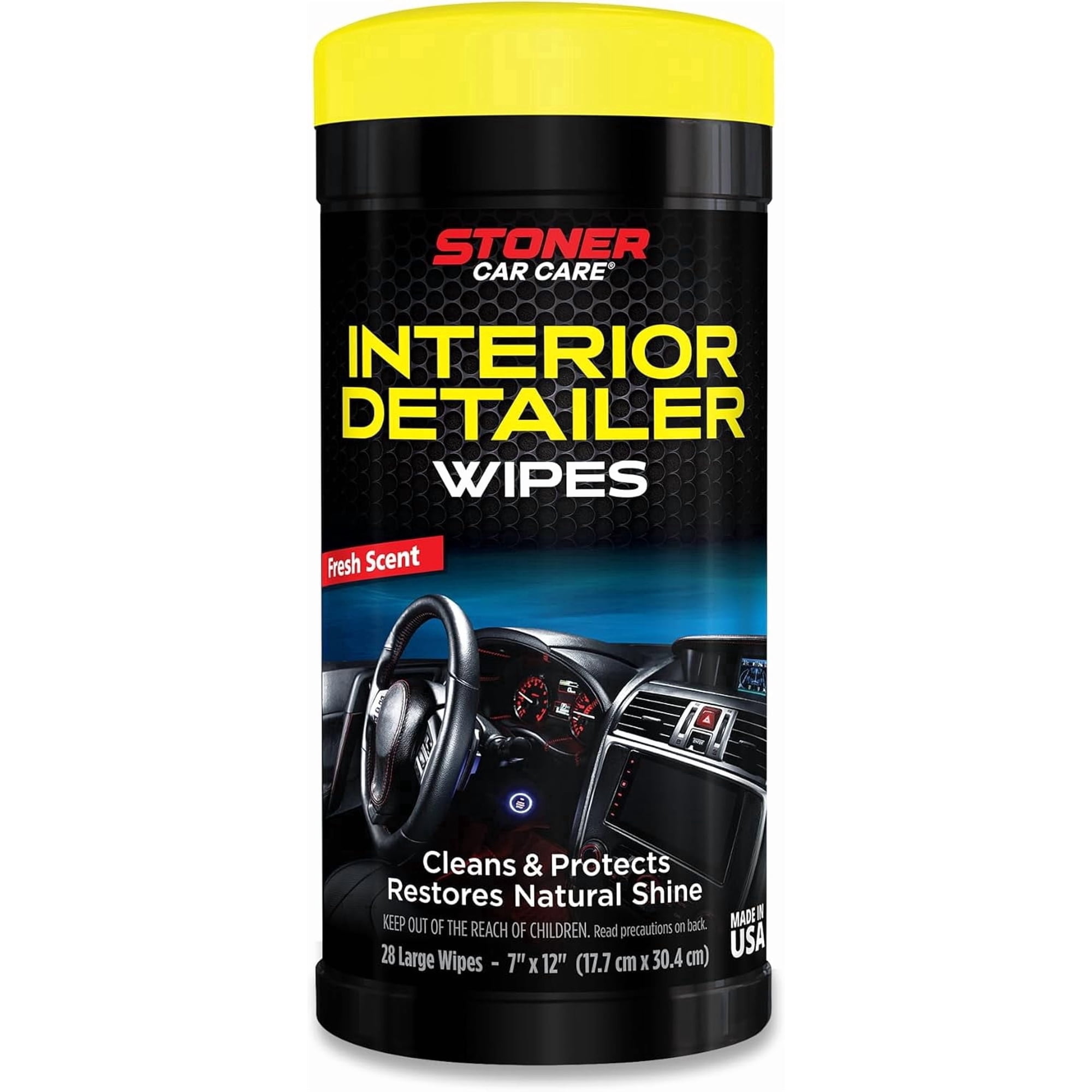 Stoner Car Care 90024 Interior Detailing Wipes – Car Interior Wipes for Dashboard Plastic Vinyl Rubber & Carbon Fiber – UV Protection Natural OEM Finish – 28 Count