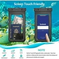 thumbnail image 4 of Waterproof Phone Pouch,Underwater Phone Cases for iPhone 14 Pro Max,Waterproof Dry Bag for Cruise Travel Essentials Phone Water Protector Pouch-Black&Bright Red-2Pack, 4 of 6