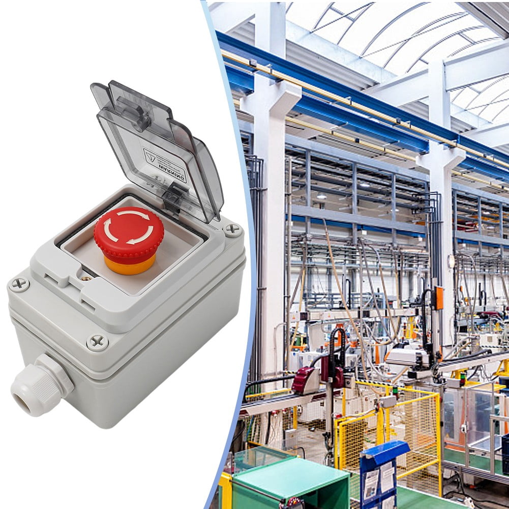 Emergencys Stop Button Box IP67 Outdoor Waterproof E-Stop Box 2024 New Transparent RT16-10A Short Circuit Protection Box