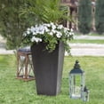 thumbnail image 4 of Tierra Verde 2 Pack Indoor Outdoor 28” Self Watering Planter, Sonata, Black, 4 of 7