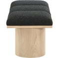 thumbnail image 6 of Meridian Furniture Pavilion Black Boucle Fabric Bench, 6 of 7