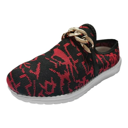 

nsendm Running Shoes Womens Lightweight Fashion Sport Sneakers Casual Walking Non Slip Platform Slip Ons Sneakers for Women Red 39