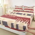 thumbnail image 4 of Feelyou Teens Vintage Abstract Twin Sheet Sets, Fashion Polkadots Stripes Twin Fitted Sheet, Bruch Artwork Flat Sheet, Luxury Bedroom Decor, 3-Piece, 4 of 8