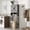 Black-Wood Door, variant on Fil-fresh Over The Toilet Storage Cabinet, Bathroom Organizers and Storage with Barn Doors, Thicken Metal Stand & MDF Wood Above Toilet Storage Cabinet, Freestanding Space Saver, White