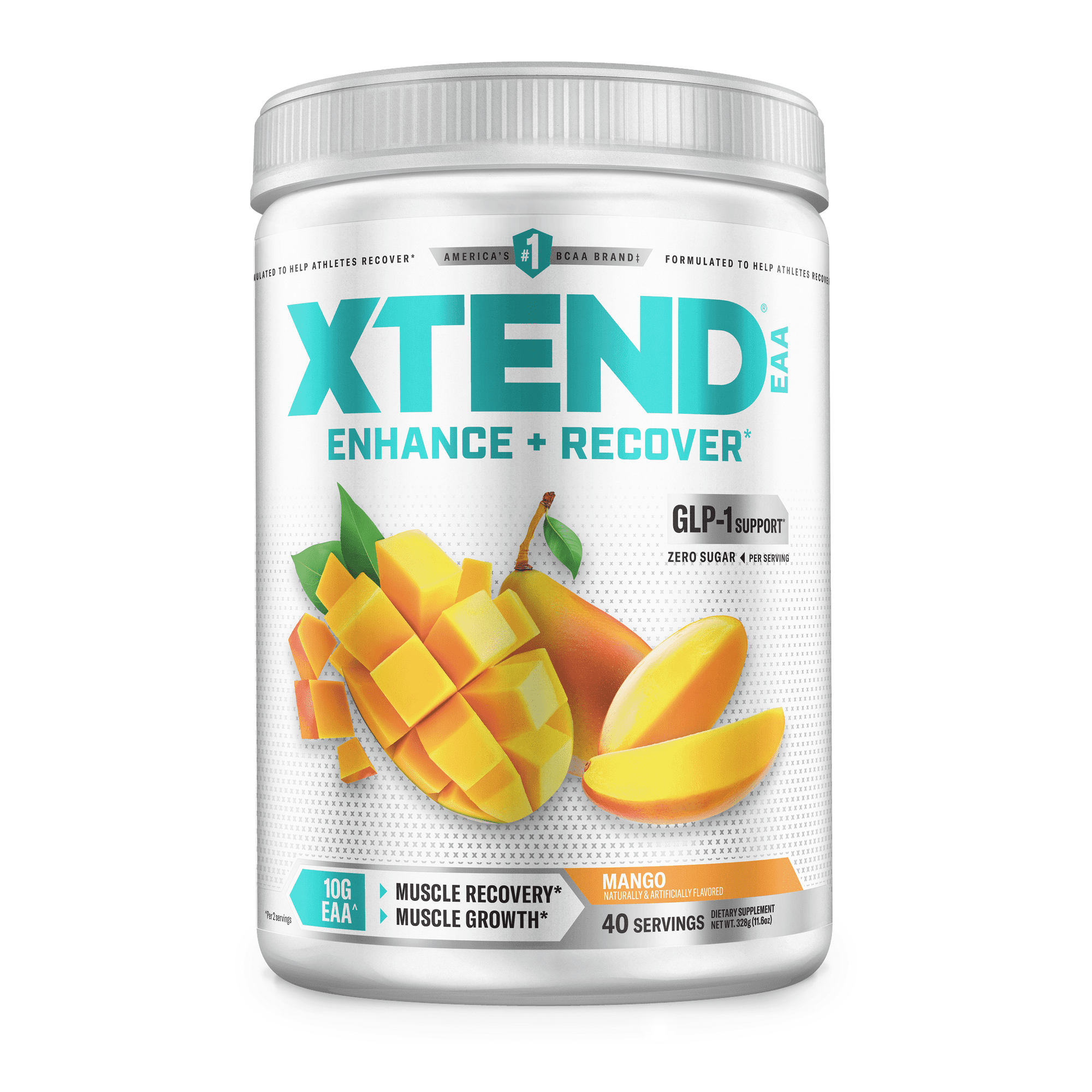 XTEND EAA Post-Workout Powder, for Muscle Recovery, Sugar-Free, Mango, 40 Servings