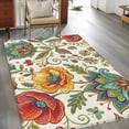 thumbnail image 3 of Bohemia Flowers Washable Area Rugs 3'x5', Color Vintage Pesley Floral Leaf Plant Pattern Low Pile Throw Living Room Rug Non-Slip Sturdy Edge Binding Carpet for Indoor Entryway Bedside Kitchen, 3 of 9