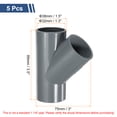 thumbnail image 2 of 5Pcs Fitting, 3 Way 45 Degree Fitting 32mm Connectors Elbow Pipe Fittings Coupling Furniture Corner Connector for DIY Garden Support Structure, Grey, 2 of 5
