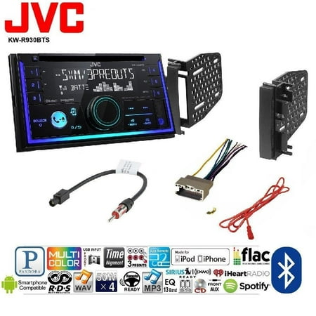 Stereo Install Dash Mount - JVC KW-R930BTS Double 2 DIN CD/MP3 Player iHeart Radio SiriusXM Ready Bluetooth CHRYSLER DODGE JEEP MITSUBISHI RAM VOLKSWAGEN CAR CD STEREO RECEIVER DASH INSTALL MOUNTING KIT
