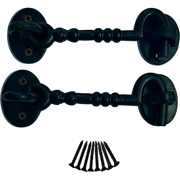 Akatva"Okavango" Rustic Cabin Hook Eye Latch – Superior Cabin Hook Holder with Powder Coated Finish – Vintage Cabin Hook for Cabinet, Kitchen, Shelf, Gate