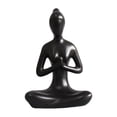 thumbnail image 3 of Figura de Cerámica, Estatua de Pose, Figurita, Escultura de Arte Abstracto, Escultura Sentada, Adorno, Escultura de Meditación, Coleccionable para Esc orar, 3 of 9