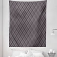 thumbnail image 1 of Grey Plaid Tapestry, Retrospective Checkered Pattern Vintage Style Diagonal Illustration, Fabric Wall Hanging Decor for Bedroom Living Room Dorm, 5 Sizes, Dark Blue Dried Rose, by Ambesonne, 1 of 1