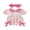 Pink, variant on Aojekbee Baby Girls Summer Birthday Romper Cake Balloon Print Short Sleeve Doll Collar Jumpsuit with Headband