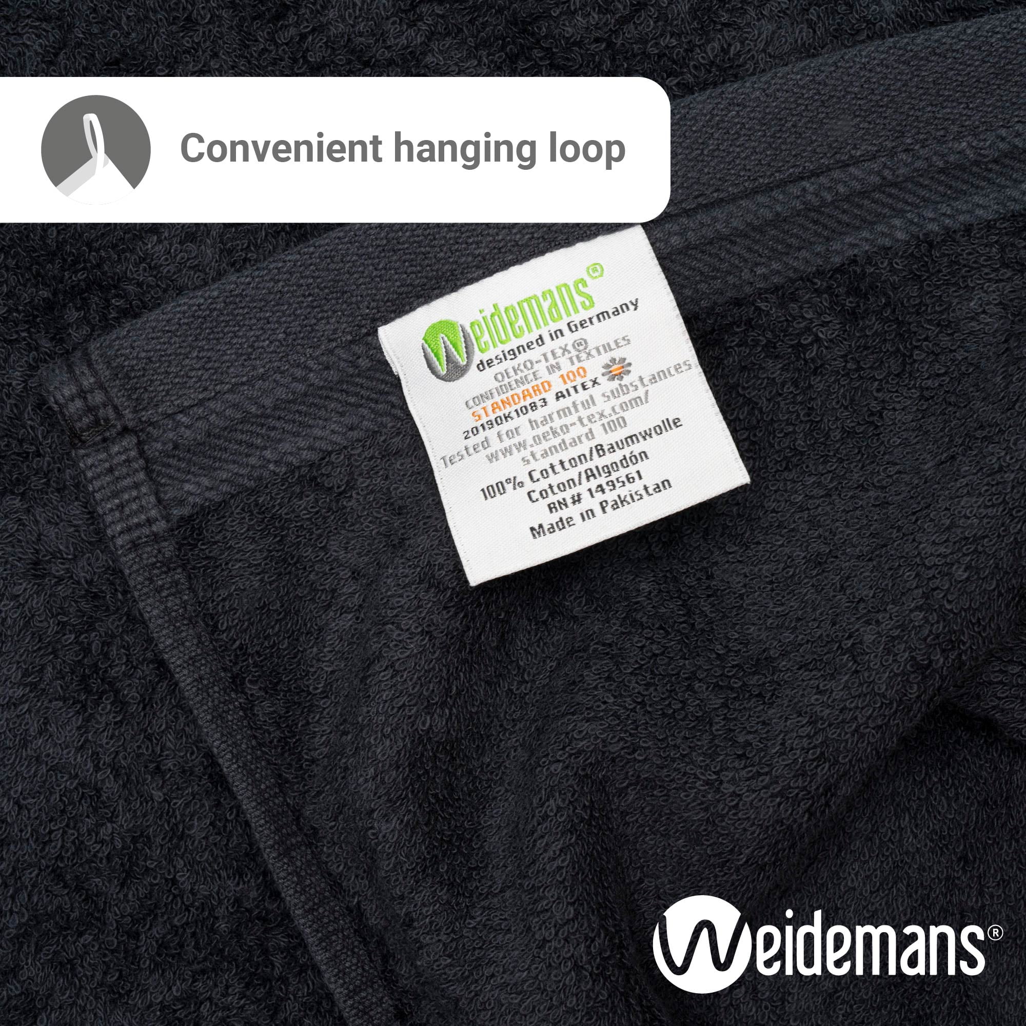 Premium 100% Cotton Towel Set of 4 Hand Towels 18" x 30" | 4 Ultra Soft and Highly Absorbent Hand Towels for Bathroom, Gym, Hotel, Spa, Machine Washable | Color: Black & Sand