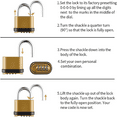thumbnail image 2 of Heavy Duty Weatherproof Combination Lock, 4-Pack Outdoor Combo Lock,Resettable Combination Padlock for Gate,Shed,Storage Unit, 2 of 4
