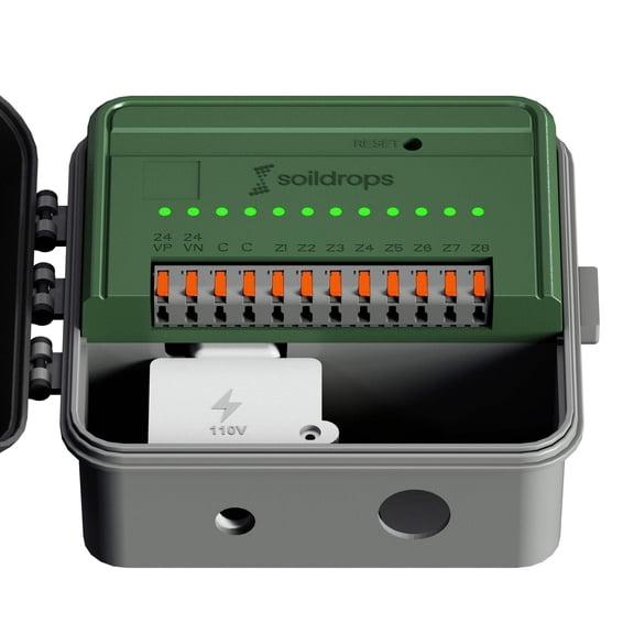 SoilDrops Smart Sprinkler Controller — 8-Zone WiFi Irrigation Controller with AI Scheduling