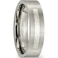 thumbnail image 5 of Titanium/Silver Two-Tone Titanium Brushed With Sterling Silver Inlay 6mm Flat Band (Size 7.5) Made In China tb367-7.5, 5 of 5