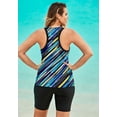 thumbnail image 2 of Swim 365 Women's Plus Size Longer-Length High-Neck Racerback Tankini Top, 2 of 6