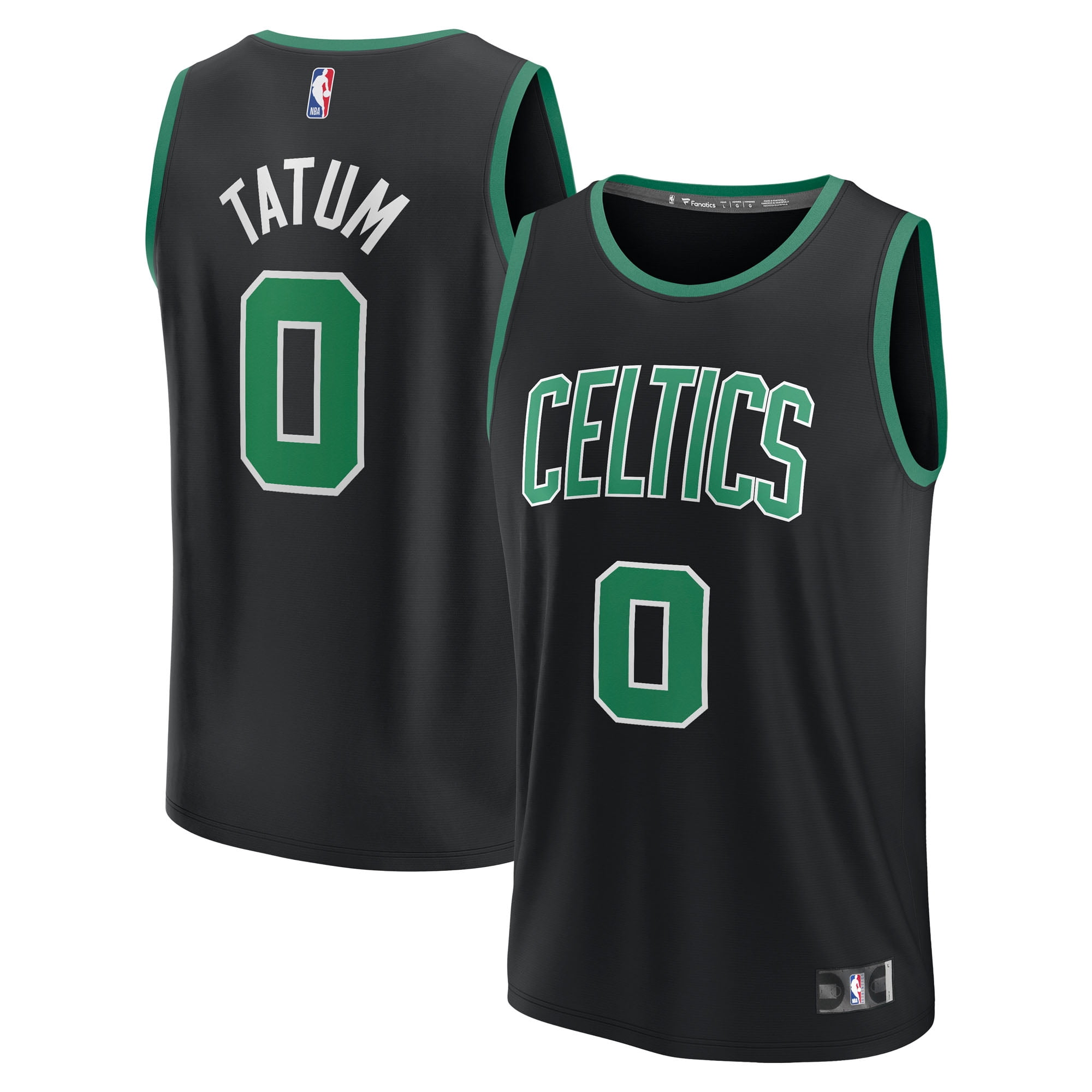 Youth Fanatics Jayson Tatum Black Boston Celtics Fast Break Replica Player Jersey - Statement Edition