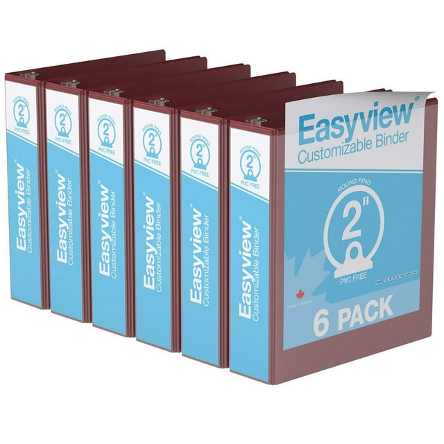 Davis Group, Easyview Premium, Round Ring, Customizable, View Binder, 6 Pack, 2"