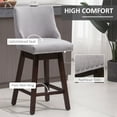 thumbnail image 6 of HOMCOM 28" Upholstered Bar Stool Swivel Bistro Pub Dining Chairs Light Grey, 6 of 9