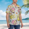 thumbnail image 3 of Fuzoiu Cartoon Owls Print Hawaiian Shirt for Men, Summer Beach Casual Short Sleeve Button Down Shirts, Men’s Beach Summer Shirts with Pocket,3X-Large, 3 of 7