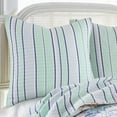thumbnail image 2 of Levtex Home - Deep Sea - Quilted Euro Shams Set of Two (26 x 26 in.) - Stripe Pattern - Cotton Fabric, 2 of 3